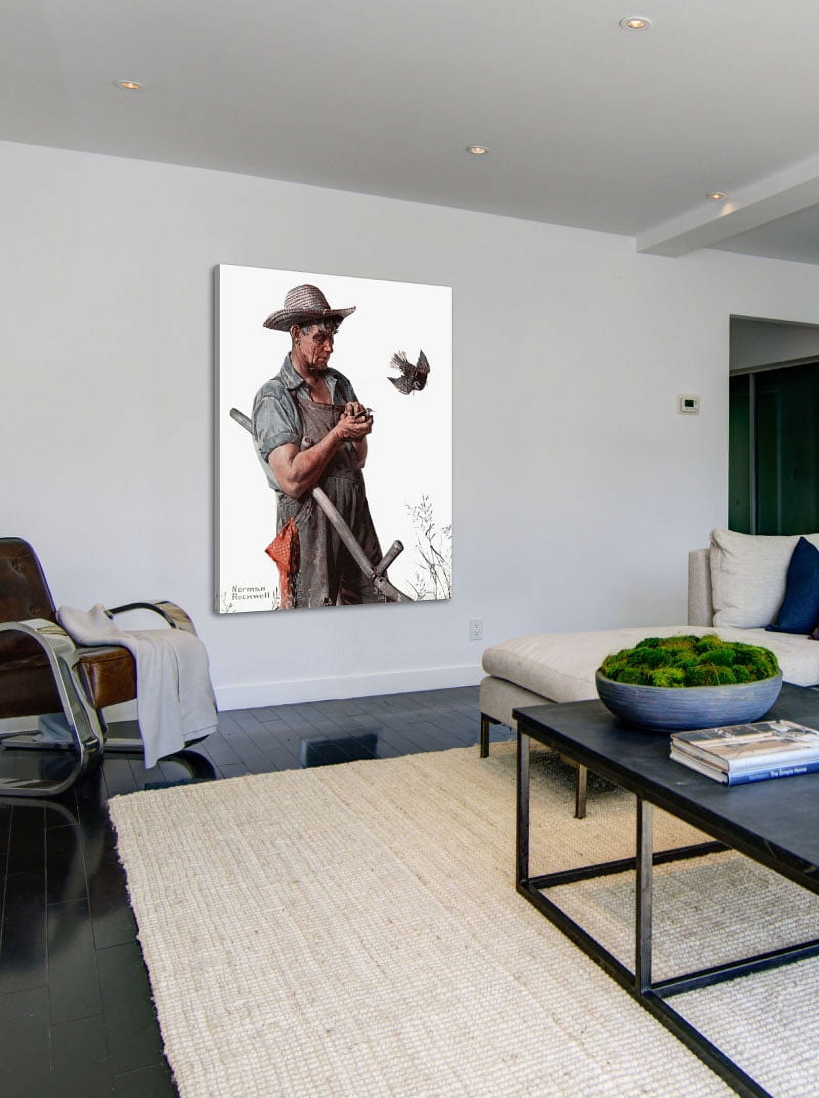 Marmont Hill 'Farmer And The Bird' by Norman Rockwell Painting Print on Wrapped Canvas