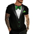 thumbnail image 3 of UVEASISHA Funny Shirts for Men 3D Tuxedo Print Short Sleeve Graphic Tees Regular Fit Casual Crewneck Pullover Valentines Day Party T-Shirts Green 3XL, 3 of 8