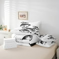 thumbnail image 5 of Big Pike Fish Comforter Twin Size Bass Big Fish Fitted Sheet Hunting And Fishing Flat Sheet 7 Pieces Teens, Retro Sketch Pillow Cases Black White Throw Pillow Covers, 5 of 5
