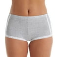 thumbnail image 3 of Women's Maidenform DM0021 One Fab Fit Cotton Boyshort Panty with Lace (Grey Heather/White 5), 3 of 4