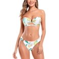 thumbnail image 1 of Trajes de baño Bandeau con Tirantes y Tirantes de Bikini con Abertura en el Frente y Anillo para Mujer Limón XL Limón XL Xishao ropa, 1 of 2