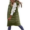 thumbnail image 6 of Erwazi Womens Puffer Vest Winter Hooded Sleeveless Button Long Puffy Jacket Warm Thick Quilted Coats with Pockets, 6 of 8