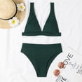 thumbnail image 5 of Vhkiploz Summer Bikini SwimSuits for Women 2 Piece Solid Color Splited Bathing Suits High Cut Sports Drawstring Swimwear Sports Surf Suits SwimSuits, 5 of 6