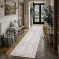 thumbnail image 3 of BERTHMEER 2.6'x10' Long Runner Rugs for Hallway Kitchen Bedroom Bathroom Entryway Entrance Oriental Floral Vintage Farmhouse Machine Washable Non-slip Traditional Distressed Rugs, Gray, 3 of 6