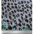 thumbnail image 1 of Soimoi Gray Cotton Voile Fabric Artistic Insect & Leopard Animal Skin Print Fabric by Yard 56 Inch Wide, 1 of 3