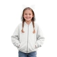 thumbnail image 2 of felwors Girls Zip up Hoodie Cute Long Sleeve Cat Jacket Kids Kitten Ear Hooded Sweatshirt with Pocket Teens Fall Clothes, 2 of 5