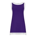 thumbnail image 4 of Robe d'Été à Manches Courtes pour Femmes Col Rond Col en V Solide Décontractée Mini Robe Patineuse Ensemble Deux Pièces, Jupe d'Été Courte, 4 of 6