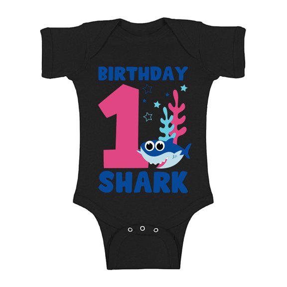 Awkward Styles First Birthday Baby Bodysuit B-day Shark Romper Shark Birthday