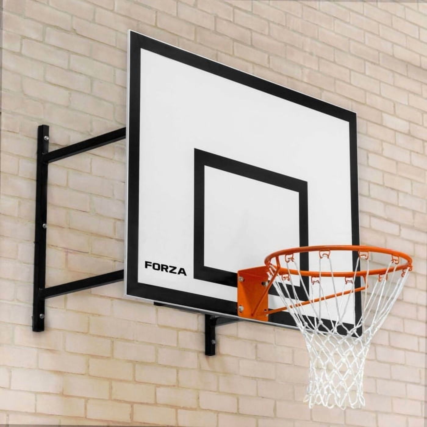 FORZA Replacement Basketball Rim & Net | NBA Size Regulation, Heavy Duty Steel Rim & Nylon Nets for Indoor & Outdorr - Two Color Options