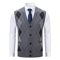 thumbnail image 4 of Mens Sweaterautumn and Winter Fashion Casual Printed Pocket Knitted Wool Cardigan Vest Sweater Vest, 4 of 6