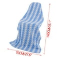thumbnail image 2 of Blue and White Checkered Velvet Bath Towel - Large 70x140 cm Soft Absorbent Polyester Towel for Bath and Beach, 2 of 7