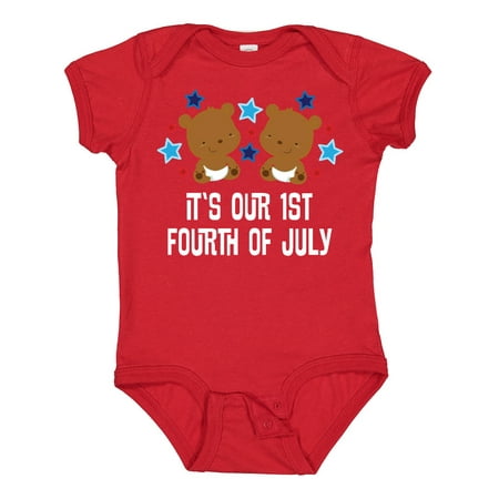 

Inktastic Twins First 4th of July Holiday Gift Baby Boy or Baby Girl Bodysuit