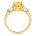 thumbnail image 3 of 2.5 ct Pear Cut Natural Citrine 3 Stone 18K Yellow Gold Womens Engagement Ring, 3 of 4