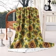 thumbnail image 2 of White Sunflower Pattern Blanket,Comfortable Soft Flannel Throw Blanket,All Season,Warm Lightweight Blankets for Sofa Bed Couch Living Room Chair,50"x60", 2 of 4