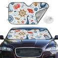 thumbnail image 2 of Haiem Watercolor Nautical Car Windshield Sun Shade - Blocks UV Rays Sun Visor Protector, Sunshade to Keep Your Vehicle Cool, Universal Fit SUV Van Sedan-Medium, 2 of 7