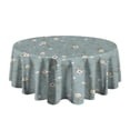 thumbnail image 5 of Pioneer Flower Floral Print Pattern Round Tablecloth 60"x60",Wrinkle Wipeable Table Cloth for Kitchen Dining Room Picnic Patio Party, 5 of 6