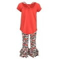 thumbnail image 4 of Unique Baby Girls Ruffled Vibes Back to School Legging Set (8Y, School Vibes), 4 of 4