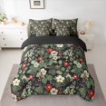 thumbnail image 2 of Homewish Teens Chic Flowers 7-Piece Twin Bedding Sets,Exotic Style Bedding Comforter Set,Botanical Plants Floral Breathable Sheet Sets,Luxury Bedroom Decor,Reversible, 2 of 8