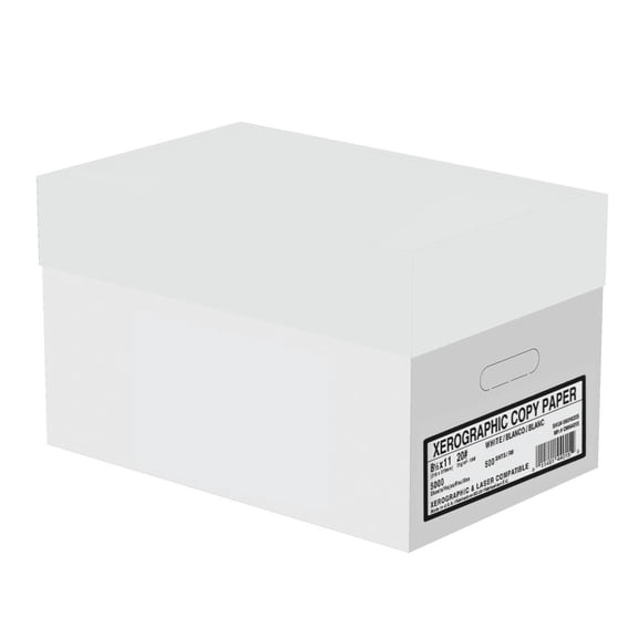 Xerographic Copy Paper 8.5" x 11" 92 Bright White 20 lb 10 Ream Case 5000 Sheets