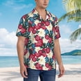 thumbnail image 5 of Xecao Beautiful Flower print Hawaiian shirt - a stylish short-sleeve button-down for men, perfect for casual beach and tropical outings., 5 of 9