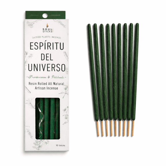 Frankincense and Patchouli | Espiritu del Universo 10 Pack Hand Resin Rolled All Natural Incense Sticks | Space Clearing Negative Energy