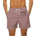 thumbnail image 1 of Mens Casual Shorts Heart-Shaped Printed Drawstring Pocket Beach, Polyester Spandex for Spring Summer Outdoor & Daily, 1 of 8