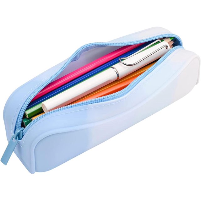Estuche de lápices de Silicona | Bolsa Impermeable Papelería Bolsa con Cremallera,Caja de lápices de Gran Capacidad, Bolsa de Maquillaje, Organizador de Viaje, Bolsa de Almacenamiento