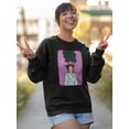 thumbnail image 2 of Pastell Beautiful Flower Woman Sweatshirt Women's -Hulya Ozdemir Designs, Female Large, 2 of 4