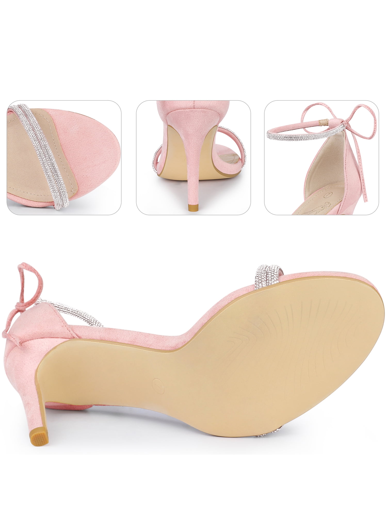 DARING DIVA Women's Ankle-Tie Stiletto Heels Sandals Pink 11