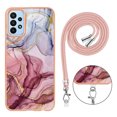 thumbnail image 7 of Case for Samsung Galaxy A33 5G, Adjustable Detachable Crossbody Strap Neck Strap Silicone Bumper Marble Painted TPU Ultra Thin Shockproof Protective Phone Case Cover for Galaxy A33 5G, Rose, 7 of 7