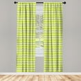thumbnail image 2 of Ambesonne Chevron 4-Panel Curtains, Abstract Bicolored Zigzags, 56"x84", White and Yellow Green, 2 of 4