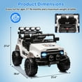 thumbnail image 2 of 12V Kids Ride On Car, Electric Truck Ride On Toys with 5MPH Max Speed, Remote Control, LED Lights, and Music for Kids Gifts, White, 2 of 7