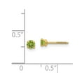 thumbnail image 3 of Real 14kt Yellow Gold Madi K 3mm Synthetic Peridot Earrings; for Adults and Teens; for Women and Men, 3 of 3