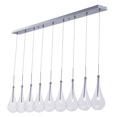

Island Lighting 9 Light With Polished Chrome Finish Clear Glass G4 Bulbs 58 inch