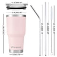 thumbnail image 4 of AQUAPHILE 30 oz Tumbler with Lid and Straw, Stainless Steel Vacuum Insulated Water Coffee Tumbler Cup, Double Wall Powder Coated Spill-Proof Travel Mug Thermal Cup,Pink, 4 of 5