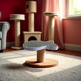 thumbnail image 2 of Cat scratching board, durable corrugated cardboard scratch pad with fish design for stress relief, protects furniture, self adhesive mounting, includes 2 boards, brown, 2 of 6