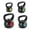 Black-5 lb/10 lb/15 lb/20 lb, variant on SHOUFTW Powder-Coated Kettlebell with a Cast Iron Core, with a Non-Slip Handle and Flat Base, Suitable for Fitness Training, Durable for Strength Training, Four-Piece Set(5/10/15/20lb)
