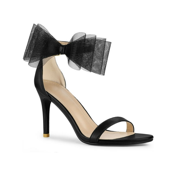 Perphy Women's Open Toe Ankle Strap Bow Tie Stiletto High Heels Sandals ...