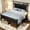 Black, variant on MARQUESSIA Tall Bed Frame Full with Upholstered Headboard and LED Lights Victorian Vintage 20" Under Bed Storage Heavy Duty Metal Slats & Noise Free Black