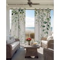 thumbnail image 4 of Blackout Curtains for Bedroom, Green Eucalyptus Room Darkening Window Drapes for Living Room, Country Nature Leaf Succulent Plant Thermal Insulated Grommet Curtains, 42x63 inch, 2 Panels, 4 of 9