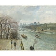 thumbnail image 3 of Camille Pissarro 18x15 Black Modern Framed Museum Art Print Titled - The Louvre, Afternoon Rainy Weather (1900), 3 of 5