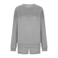 thumbnail image 6 of Track Suits for Women Set Long Sleeve Crewneck Sweatshirt and Shorts 2 Piece Matching Set Spring Fall Sweat Shorts Sets, 6 of 7