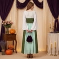thumbnail image 4 of Renaissance Costume Women, Victorian Dress, Renaissance Dress Women, Womens Renaissance Costume, Women's Renaissance Medieval Costumes Dress Trumpet Sleeves Gothic Retro Gown, Army Green L, 4 of 7