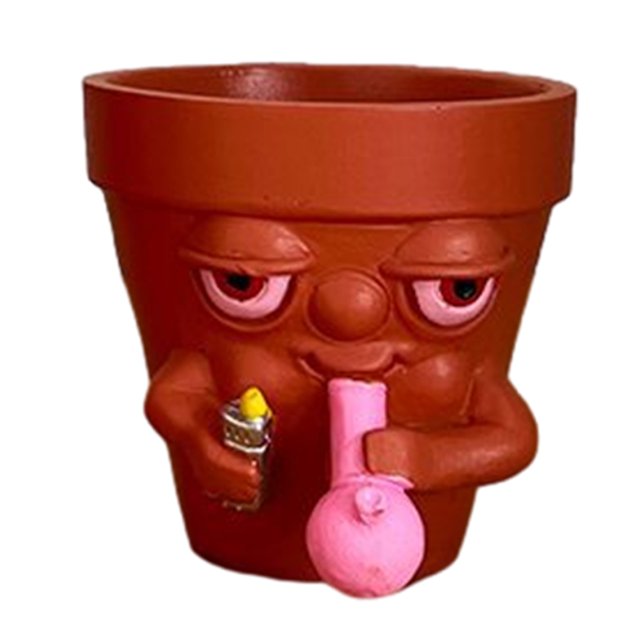 Maceta de cara de resina, maceta creativa divertida para fumar, maceta, regalo para amantes de las plantas