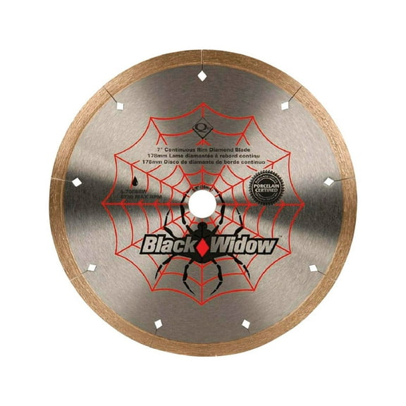 QEP Black Widow Micro-Segmented Diamond Bade Porcelain Ceramic Tile 7" 67008BW