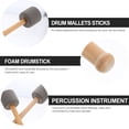 thumbnail image 4 of 4 Pcs Tambour en Mousse avec Manche en Bois pour Percussion Basse, 4 of 8