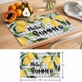 thumbnail image 6 of Hello Summer Placemats Set of 6 Lemon Green Botanical Watercolor Plaid Place Mats Indoor Wipeable Table Mats Washable Cloth Dining Table Placemats for Kitchen Holiday Party Home Decor 13x19 Inch, 6 of 9