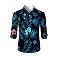 thumbnail image 3 of Kixjoy Hawaiian Shirt for Men Oversized Long Sleeve Button Down Shirts Stretch Beach Collared Loose Fit Shirts Lightweight Summer Casual Shirts for Men, Sky Blue M, 3 of 4