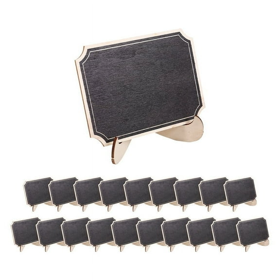 20 Pack Mini with Support Easels Stand,Place Cards Small Rectangle Little Wood Blackboard for Weddings Birthday Parties Food Label Table Number Message Board Signs