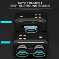 thumbnail image 4 of Wireless Bluetooth Speaker, Stereo Sound, Enhanced Bass and Treble - TWS Bluetooth 5.0 Connection, Support TF Card, USB and AUX Audio Input - High Quality Audio for Home, Office and Outdoor Use, 4 of 9